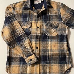Vtg CPO Wool Flannel Shirt Men’s Medium Button Up Plaid Pockets Heavy Duty